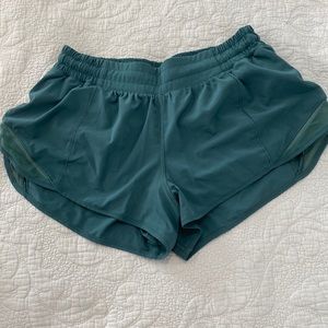 Teal Lululemon Hotty hot short